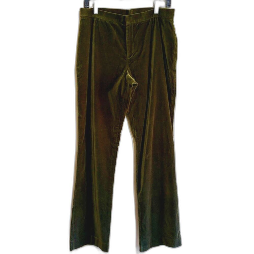 Vintage Lauren Ralph Lauren Olive Green Velvet Straight Leg Pants Size 8